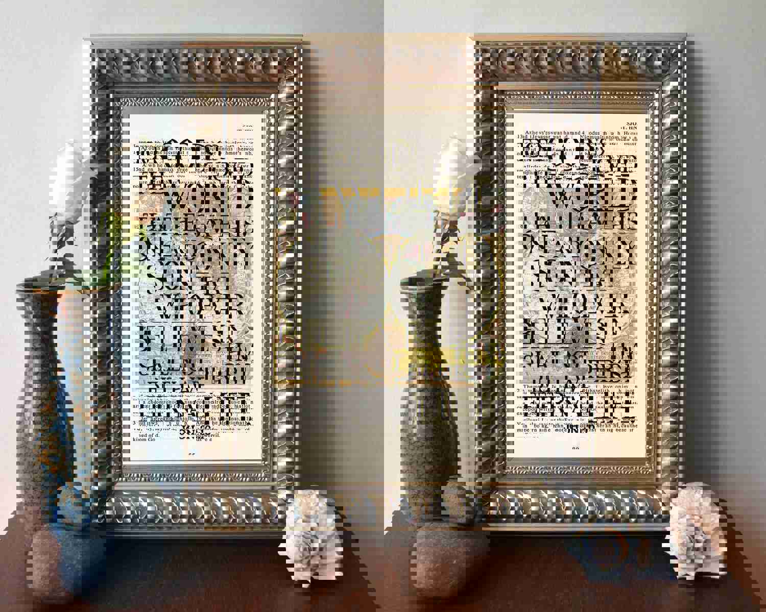 Inspirational John 3:16 Bible Verse Art Print
