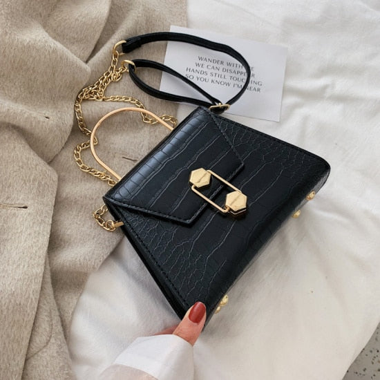 Stylish Stone Pattern PU Leather Crossbody Bag for Women 2023