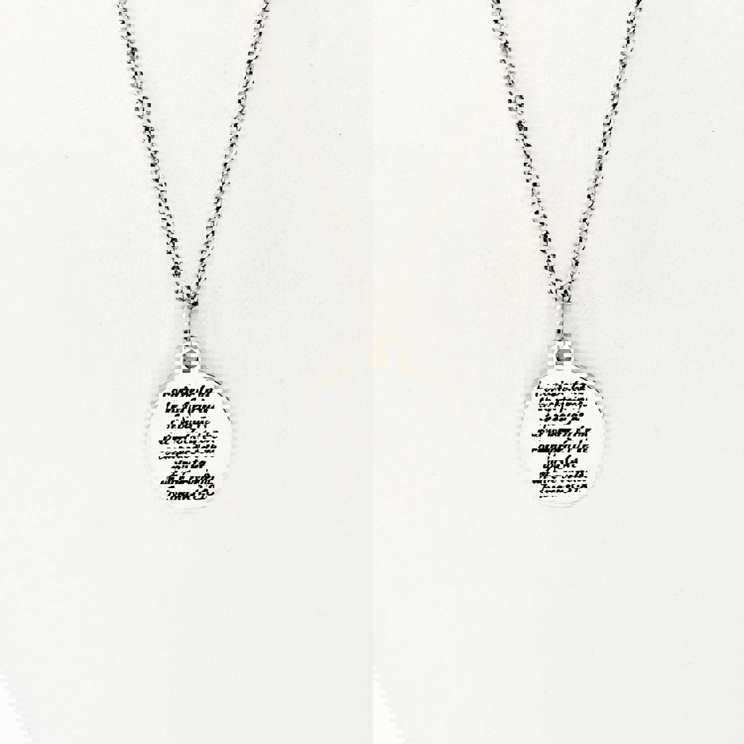 Stainless Steel Engraved Scripture Necklace, Romans 8:18