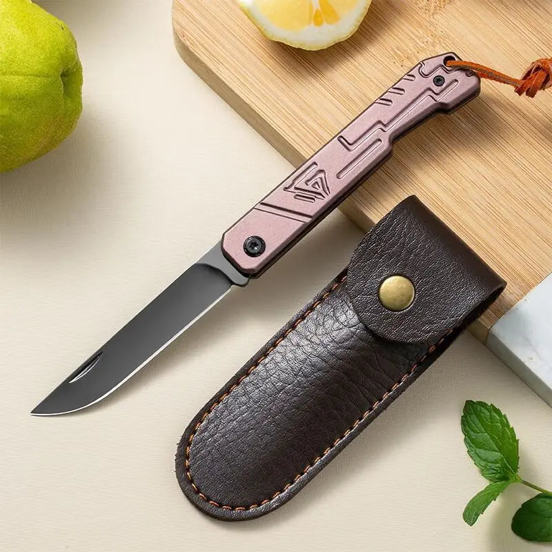 Stainless Steel Folding Knife for Outdoor, Camping, and Kitchen Use