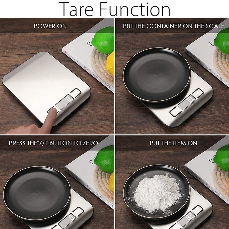 Premium Stainless Steel Digital Kitchen Scale with 5kg/1g Precision