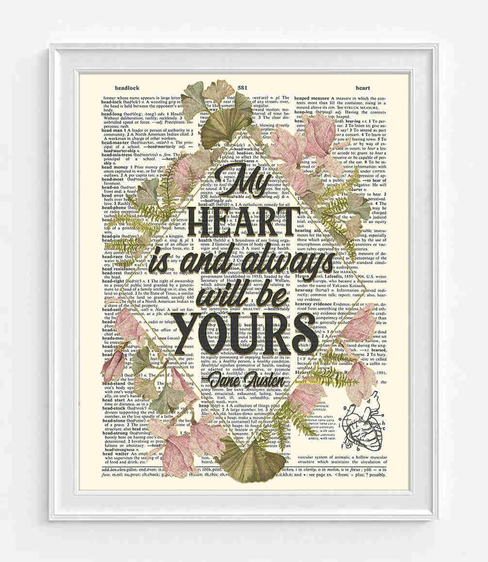 Eloquent Love - Jane Austen Dictionary Art Print