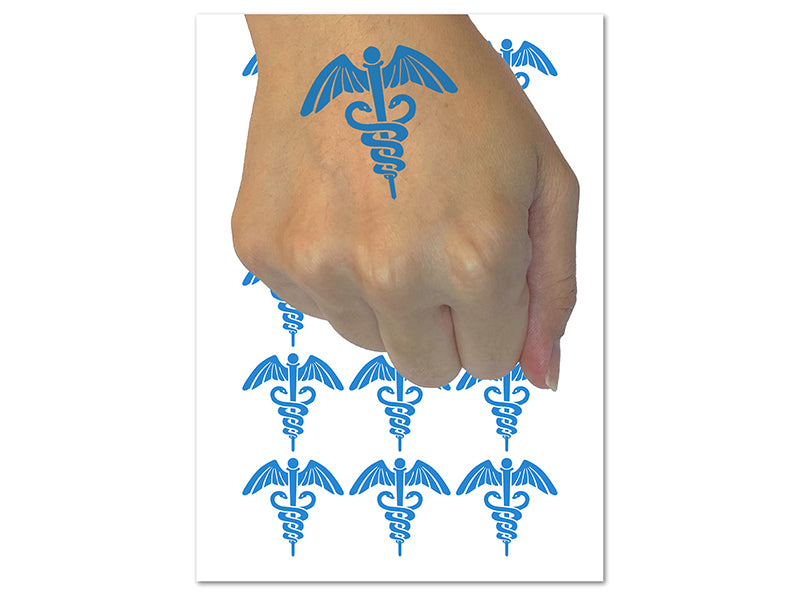 Caduceus Symbol Temporary Tattoos - Waterproof & Reusable Body Art
