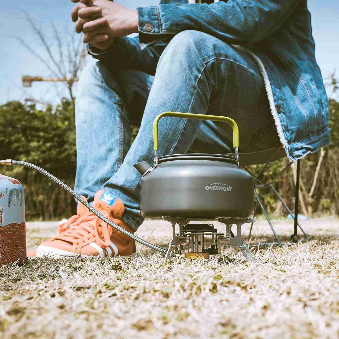 Overmont Camping Kettle - Safe, Lightweight Aluminum Outdoor Teapot