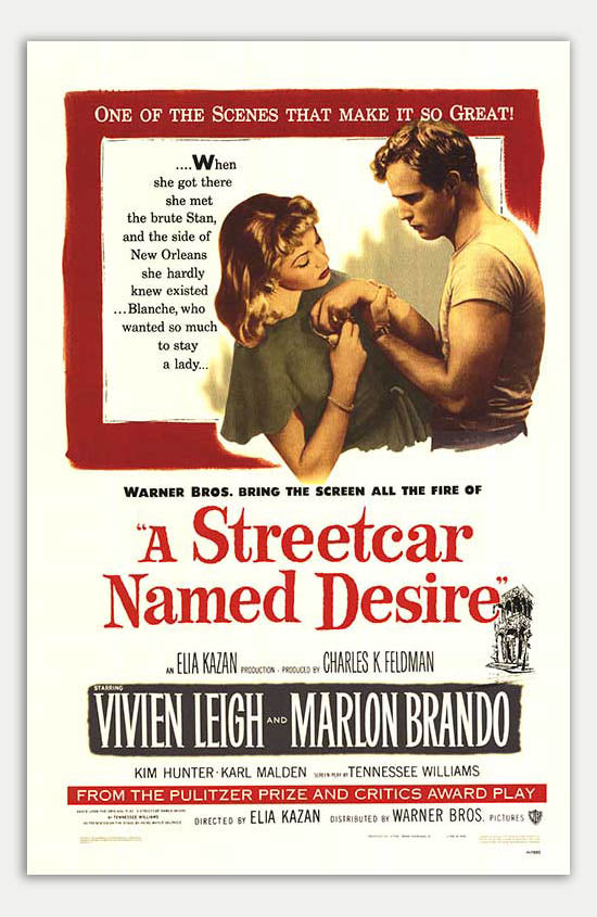 Vintage 1951 Streetcar Named Desire Movie Poster, 11 x 17