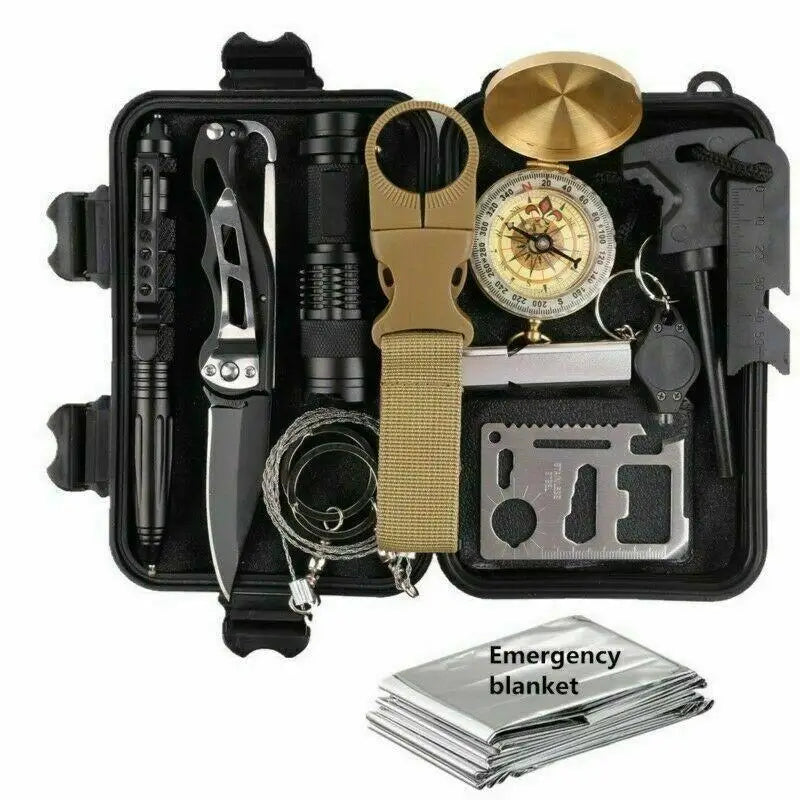 All-Terrain 14-in-1 Survival Kit for Outdoor Adventures