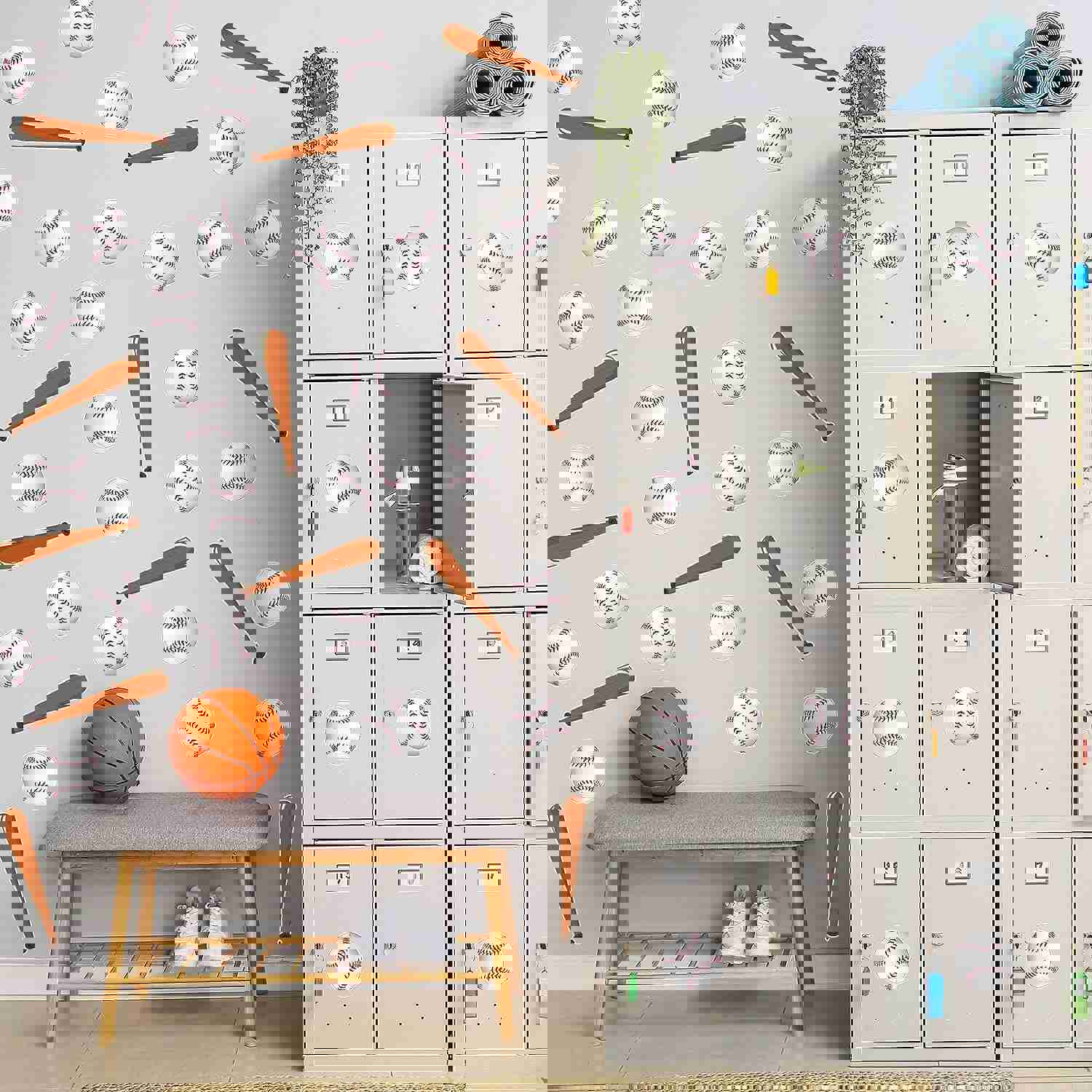 Enhanced Baseball Party Decor: 47Pcs Cutouts with 100Pcs Glue Points