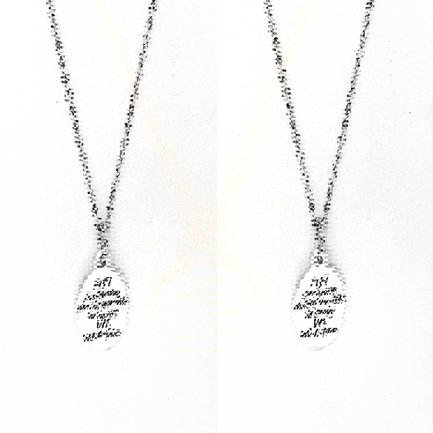 Faith-Inspired Stainless Steel Necklace with Engraved Charm