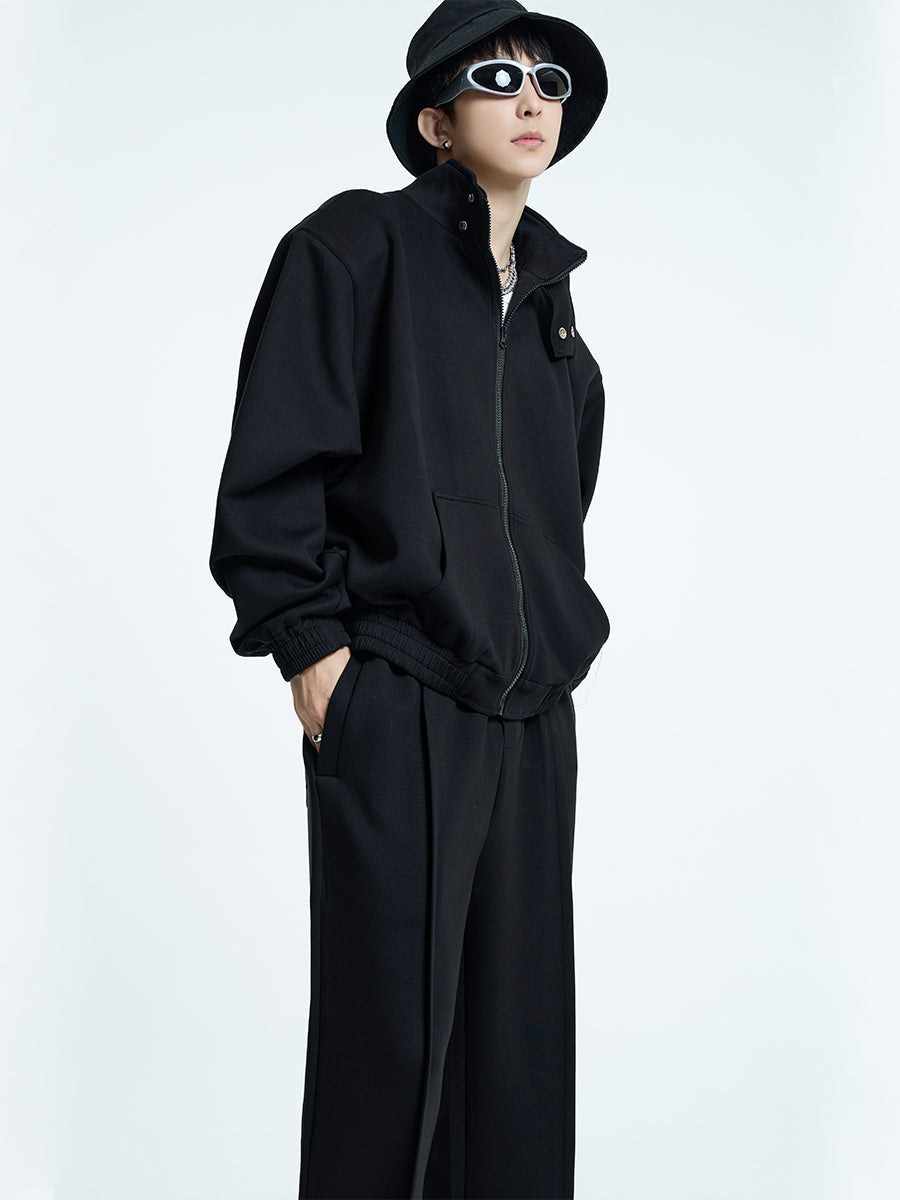 【23s September.】Men's Simple Casual Trousers & Top Sports Suit - Medium