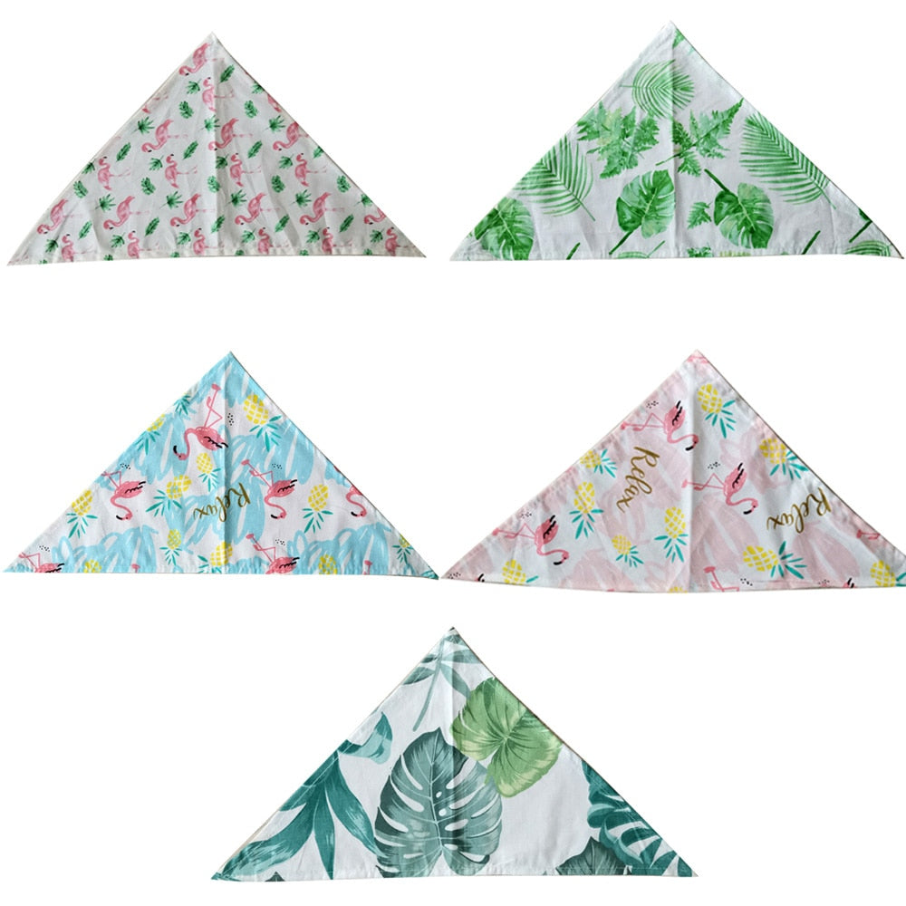 Flamingo-Printed Dog Bandanas - 50/100pcs Cotton Pet Accessories for Summer