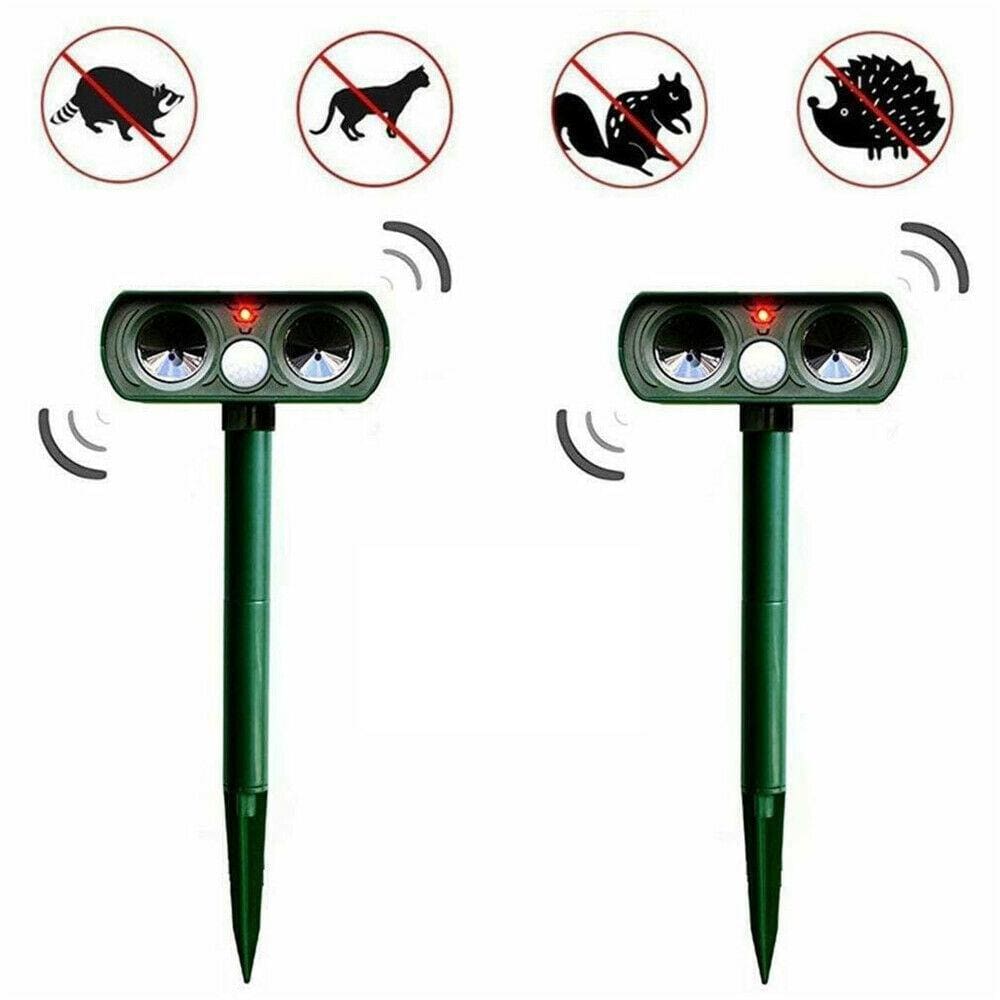 2-Pack Ultrasonic Solar Pest Repellent for Outdoor Protection