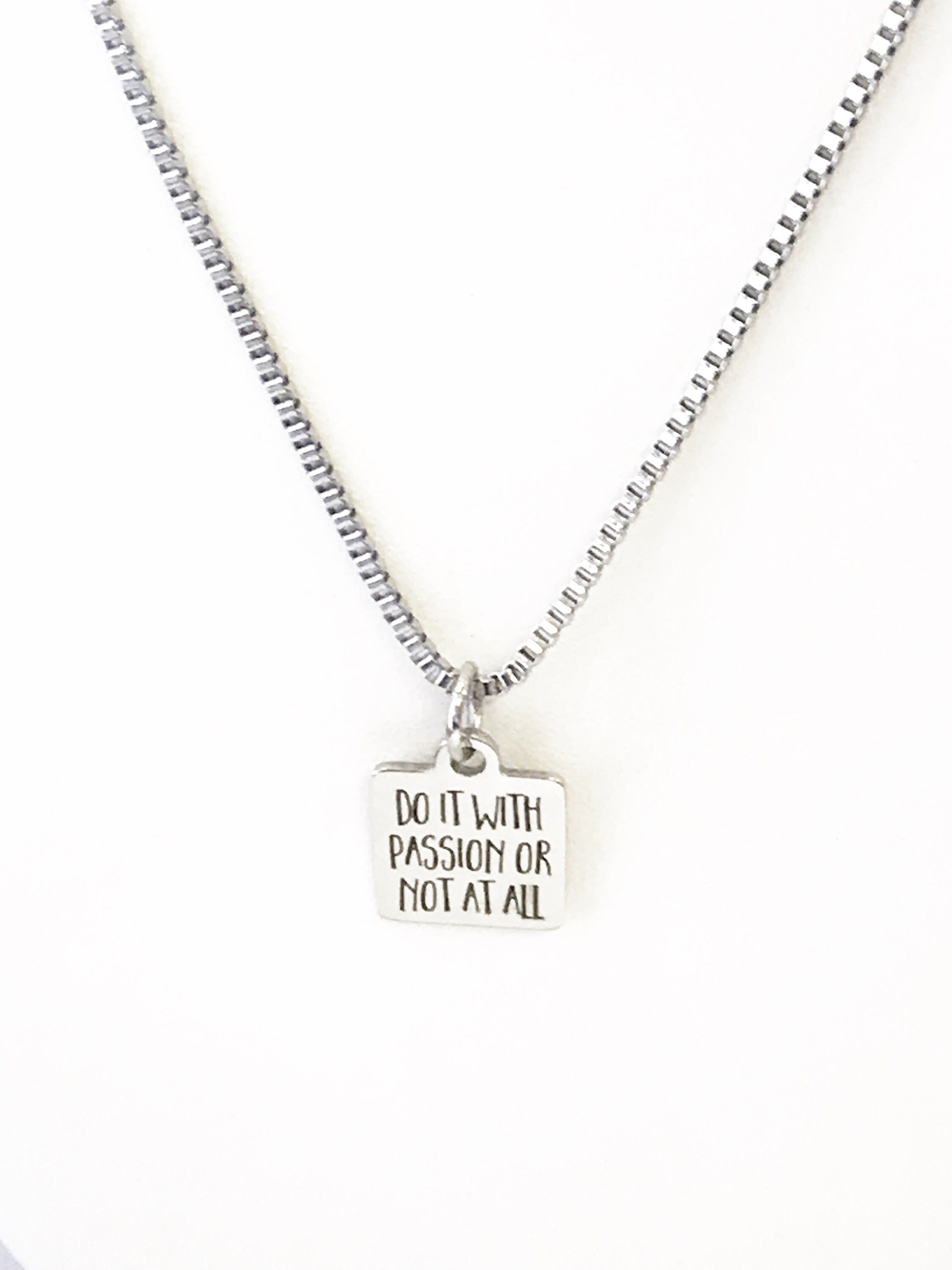 Inspirational "Do It With Passion" Stainless Steel Necklace
