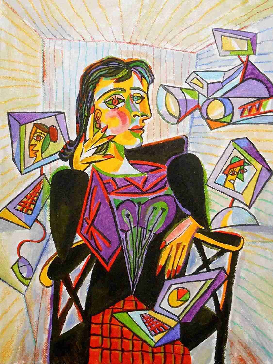 Picasso-Inspired Acrylic Art: Tech Fusion