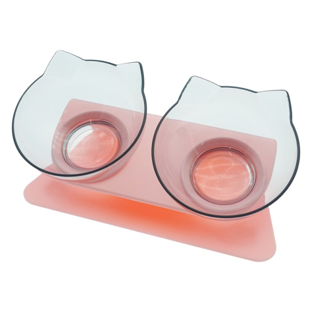 Non-Slip Double Pet Bowl with Stand for Cats and Dogs