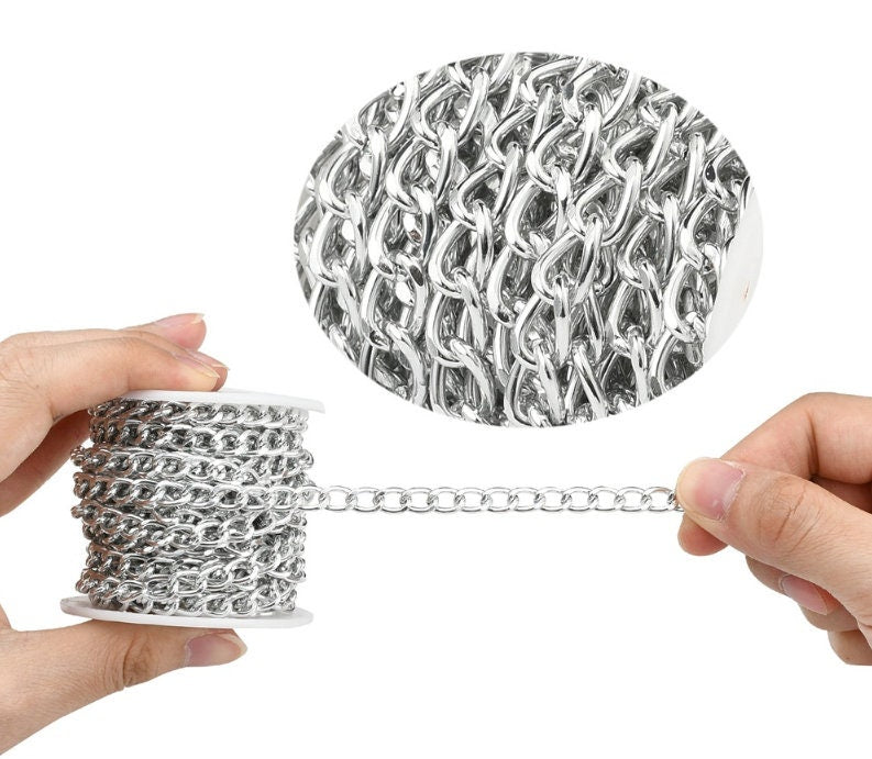 Premium 5m Iron Cable Chain for Jewelry Making - Gold/Silver