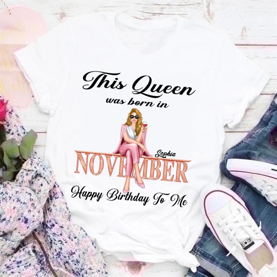 Stylish November Birthday Shirt for Women