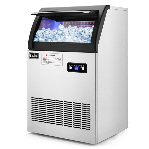 ZOKOP Stainless Steel Ice Maker Cube Machine, High-Capacity, Freestanding/Built-in