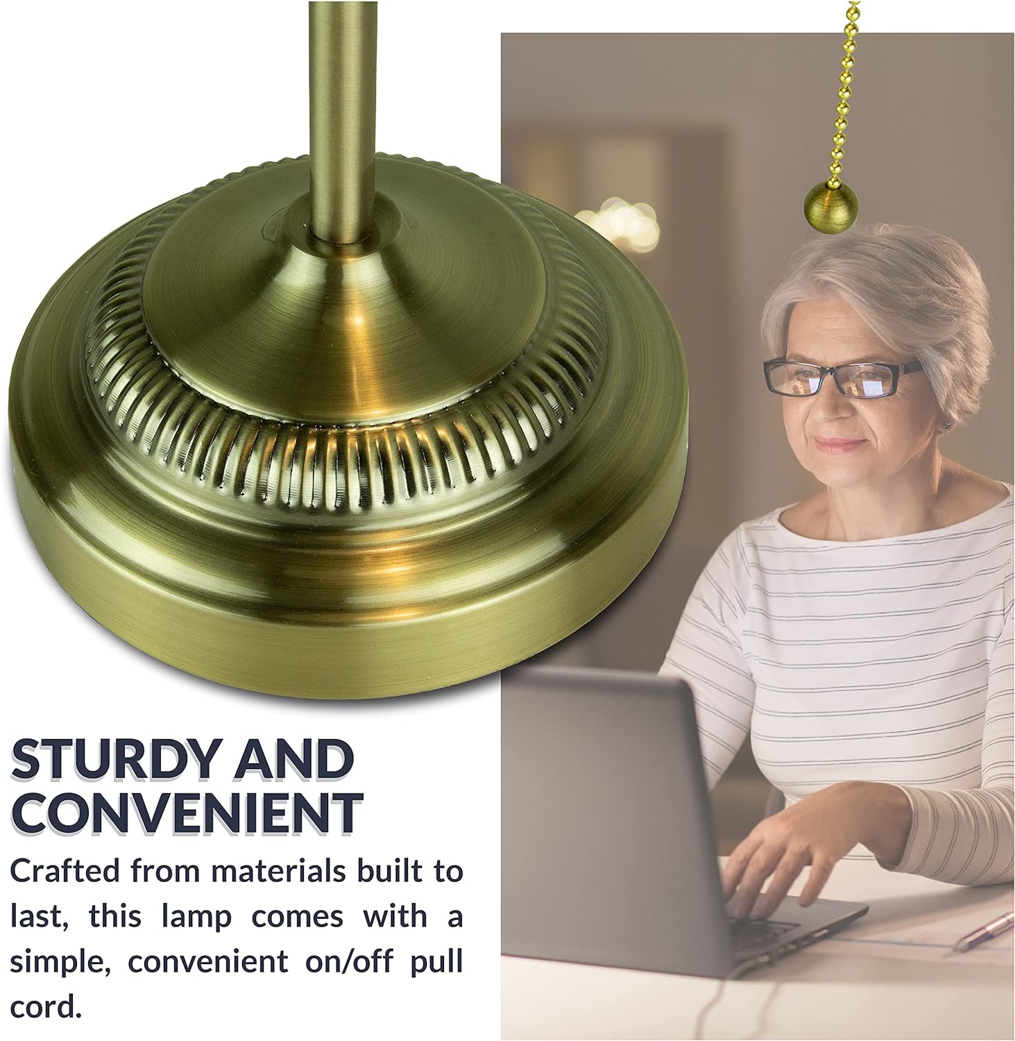 Newhouse Lighting Morgan Antique Green Adjustable LED Desk Lamp