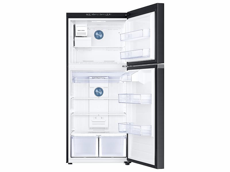 Samsung RT18M6215SG 18 Cu. Ft. Top Freezer Refrigerator with FlexZone™, Ice Maker, and Twin Cooling Plus™ in Black Stainless Steel