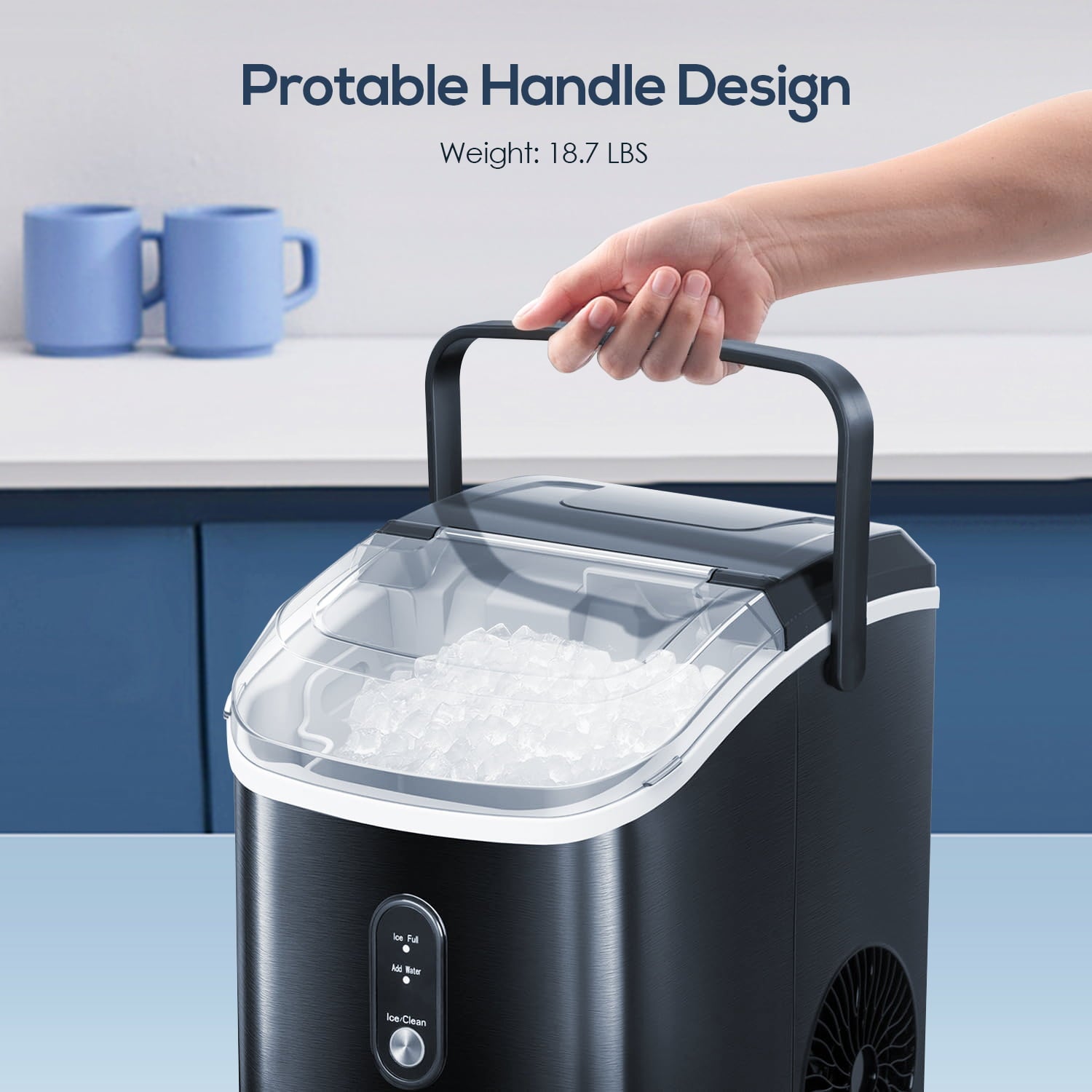 KISSAIR Nugget Ice Maker - Premium Countertop Ice Machine
