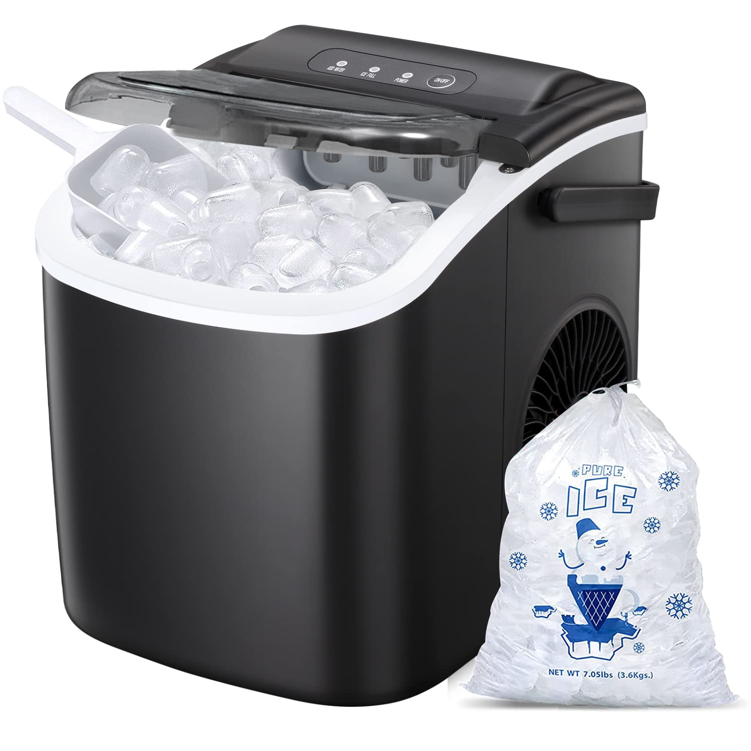 Portable Ice Maker Machine, 26 lbs/24H, 9 Cubes in 8 Mins