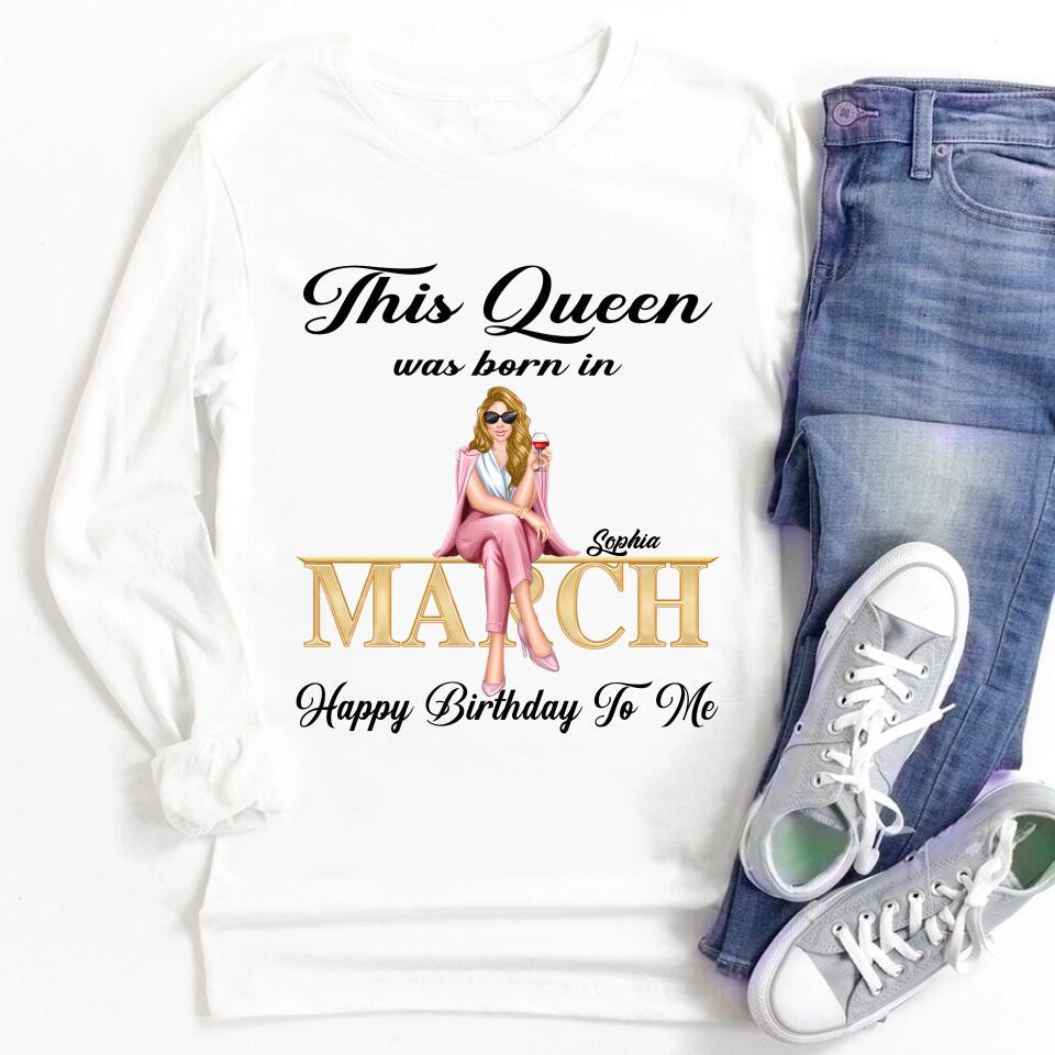 Personalized March Birthday Shirt for Women