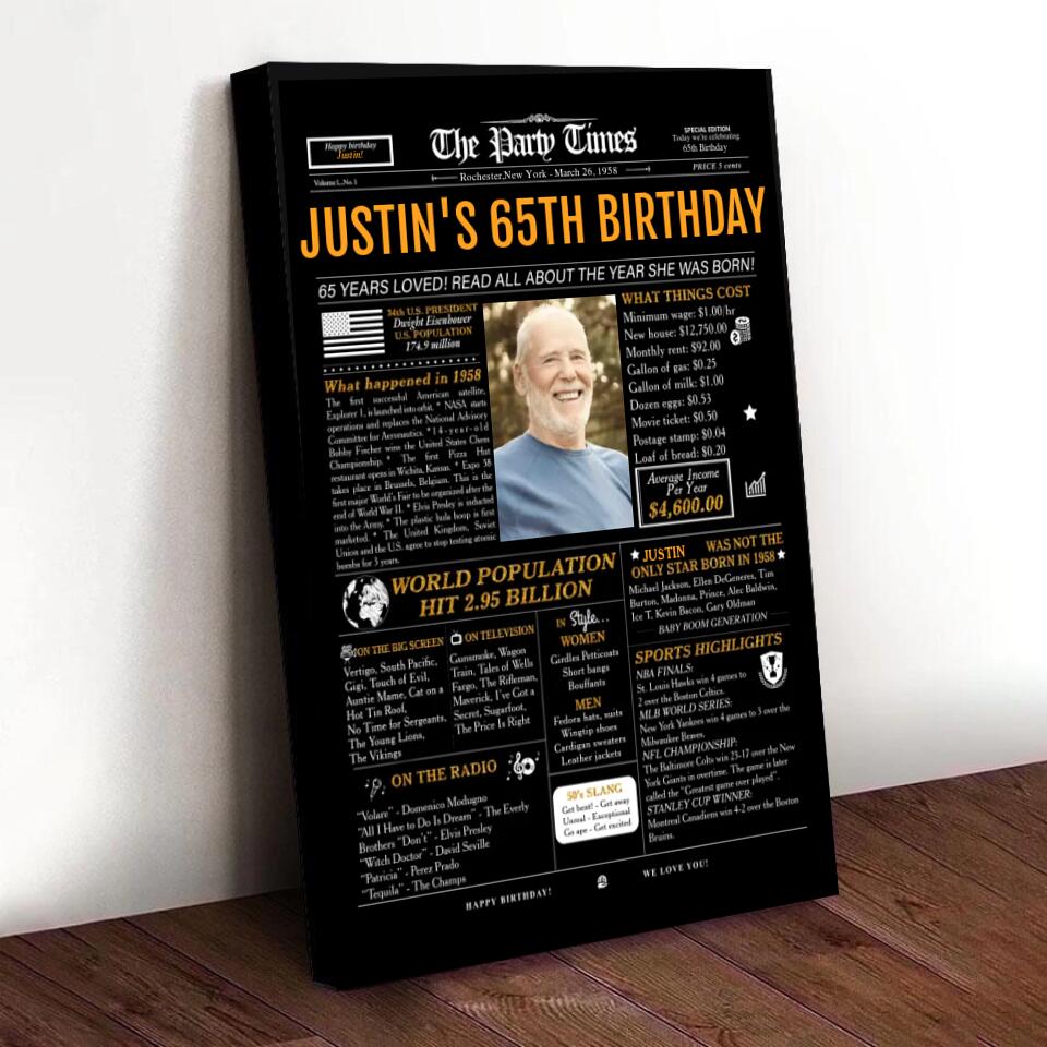 Vintage 65th Birthday Decor with 1958 Theme