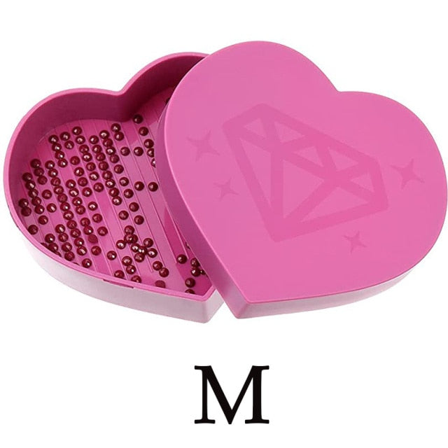 Premium Heart-Shaped Diamond Painting Tray Box with Large Capacity
