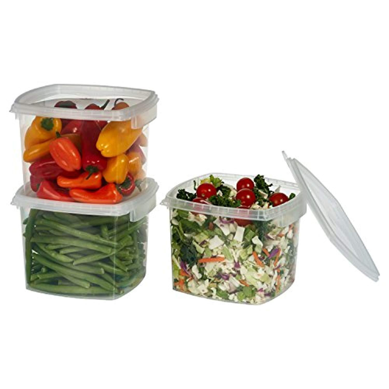 Decony 64 oz. Leak-Proof Deli Containers with Lids, Clear, Stackable, Microwave & Freezer Safe