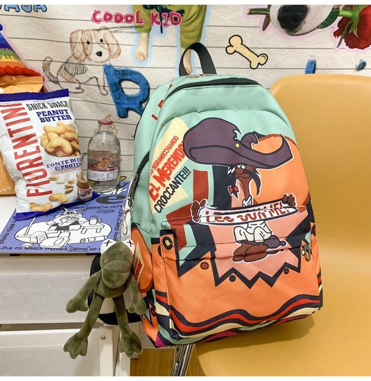 Stylish Large Capacity Canvas Backpack with Air Pillow Belt