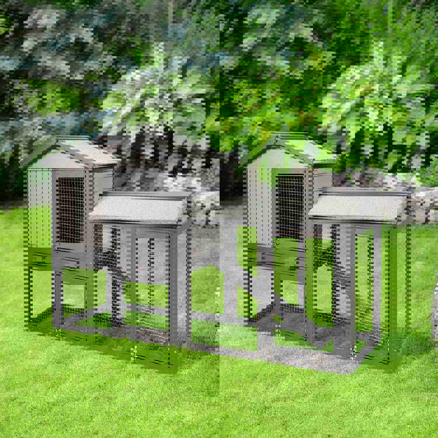 Gymax 58" Large Weatherproof Wooden Rabbit Hutch & Chicken Coop