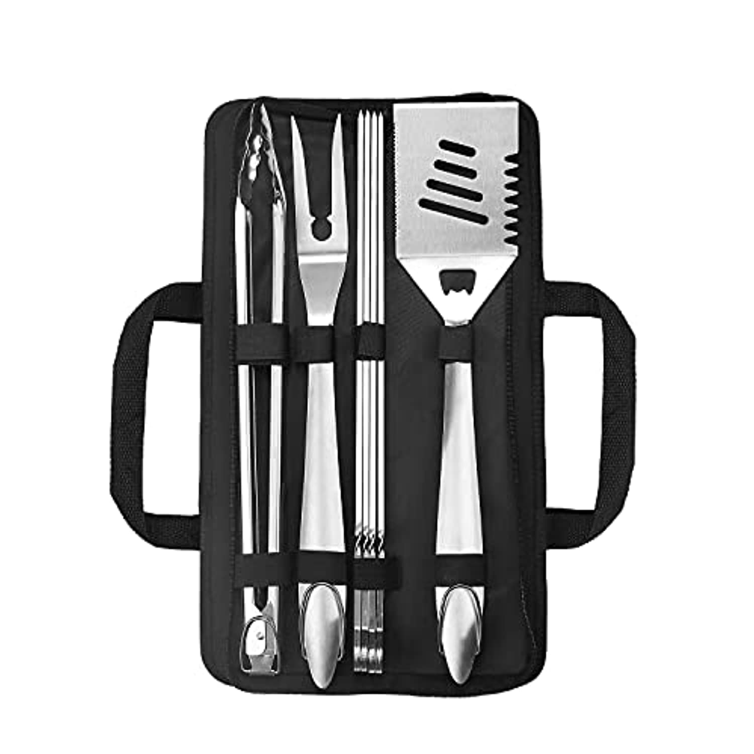 Grilljoy 8-Piece Stainless Steel BBQ Tools Set with Carry Bag