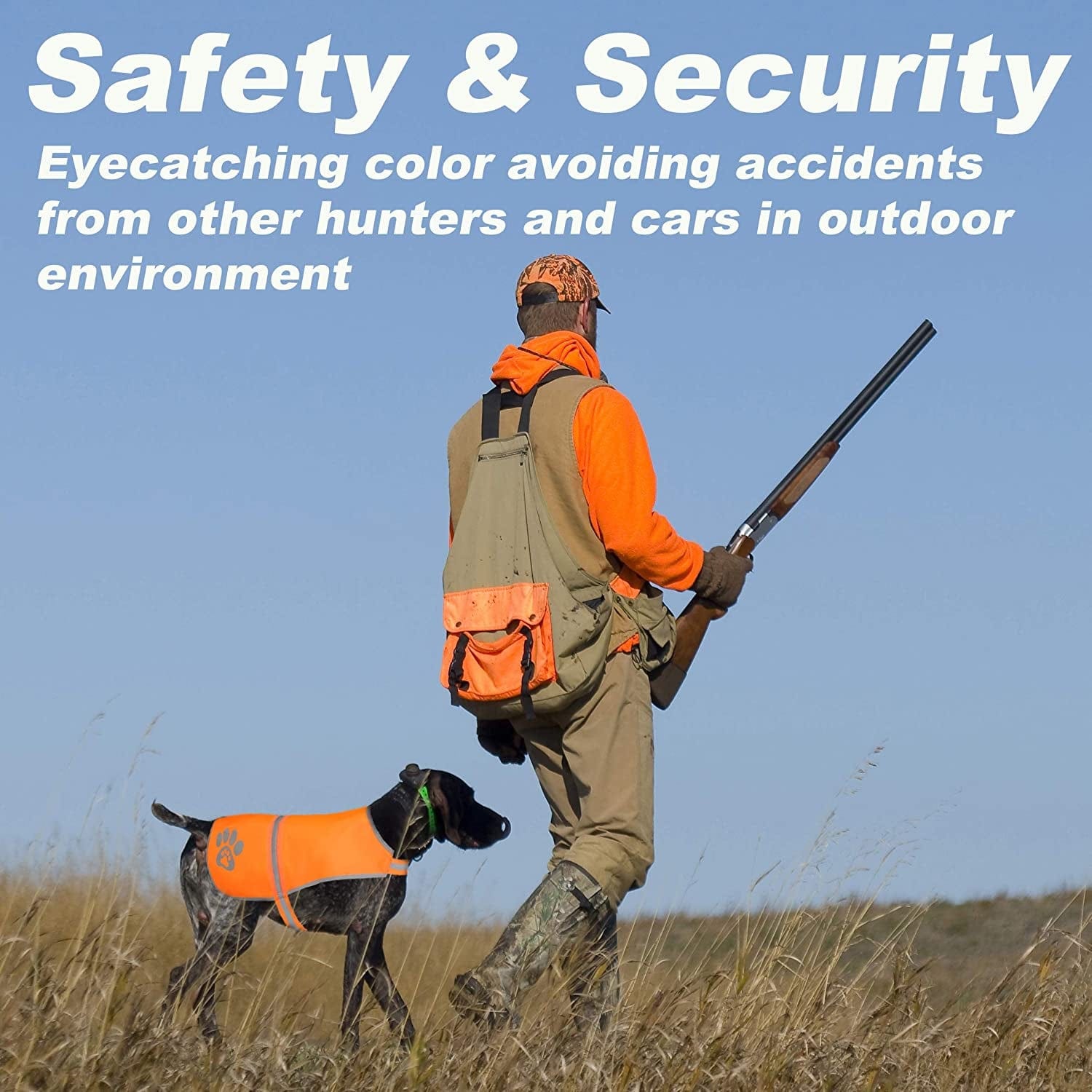 SPOFLY Reflective Safety Dog Vest, High Visibility for Outdoor Activities, Hunting and Walking