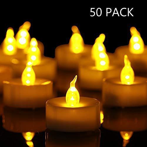 Eco-Friendly LED Tea Lights Candles (125 Pack) - Flickering Warm Yellow for Celebrations