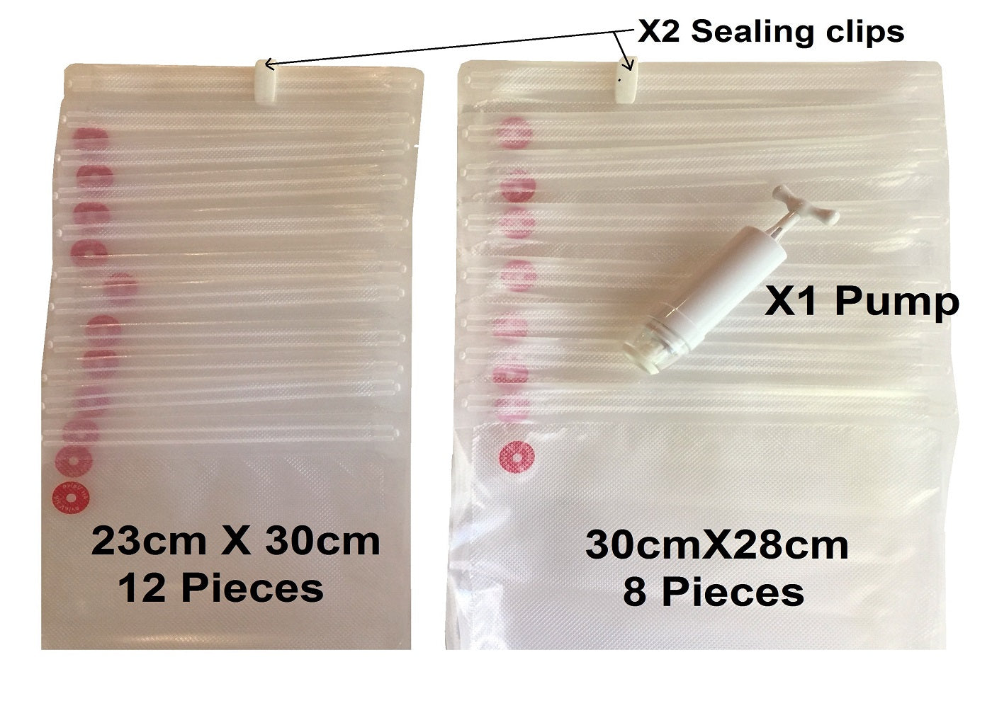 20 Vacuum Sealer Bags with Hand Pump - Food Preservation Set
