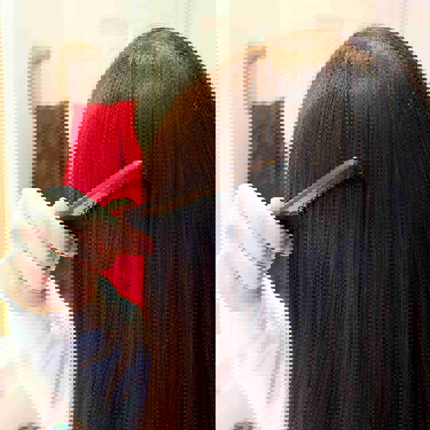 Amelia Beauty 7" Black Plastic Styling Comb, 2-Pack, USA Made, Professional Grade