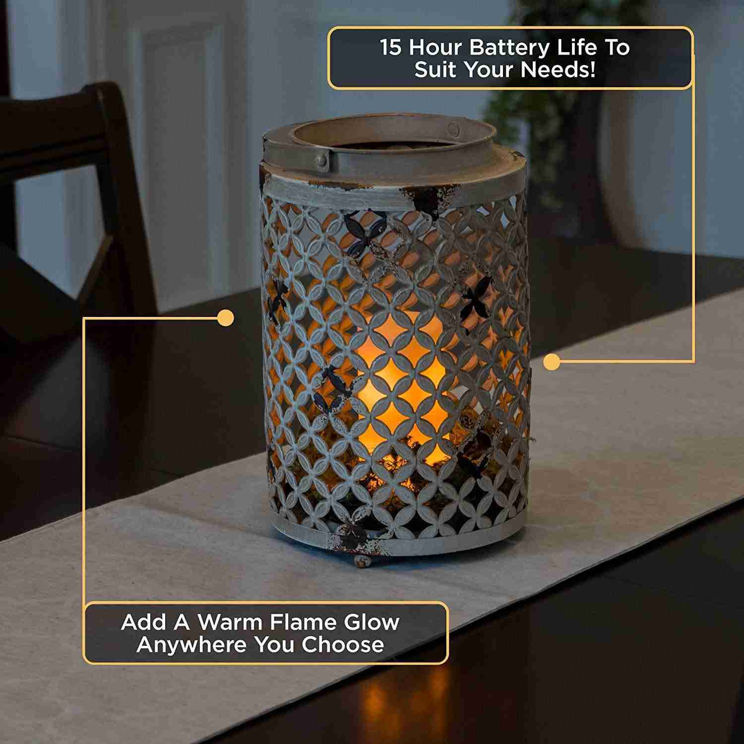 Rechargeable LED Flame Effect Light Bulb - Flickering Fire Light for Indoor/Outdoor