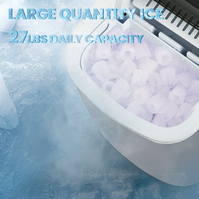 KISSAIR Portable Ice Maker, Quiet Operation, Self-Cleaning, 26lbs/24h