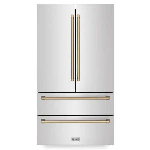 ZLINE 36" Autograph Edition French Door Refrigerator with Ice Maker
