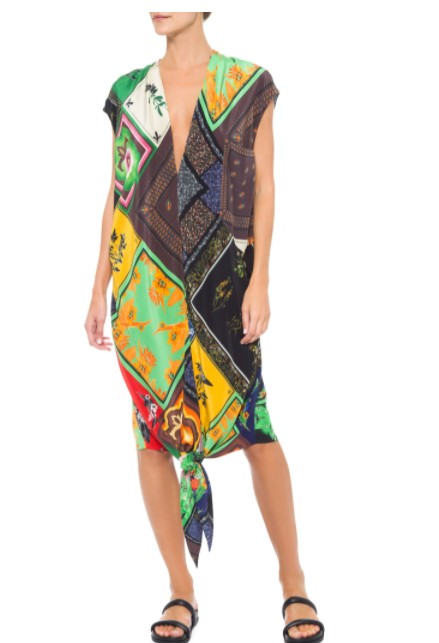 Osklen Green Scarf Dress - Unique TU Size