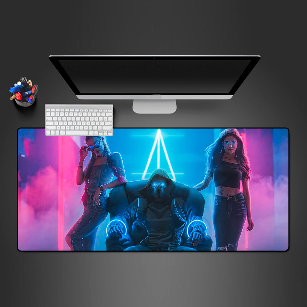 Cyberpunk Gaming Mouse Pad - XXL Size, Vibrant Design
