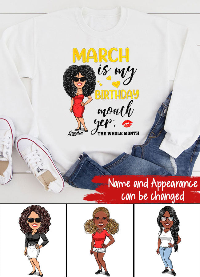 Elegant March Birthday Shirt for Queens