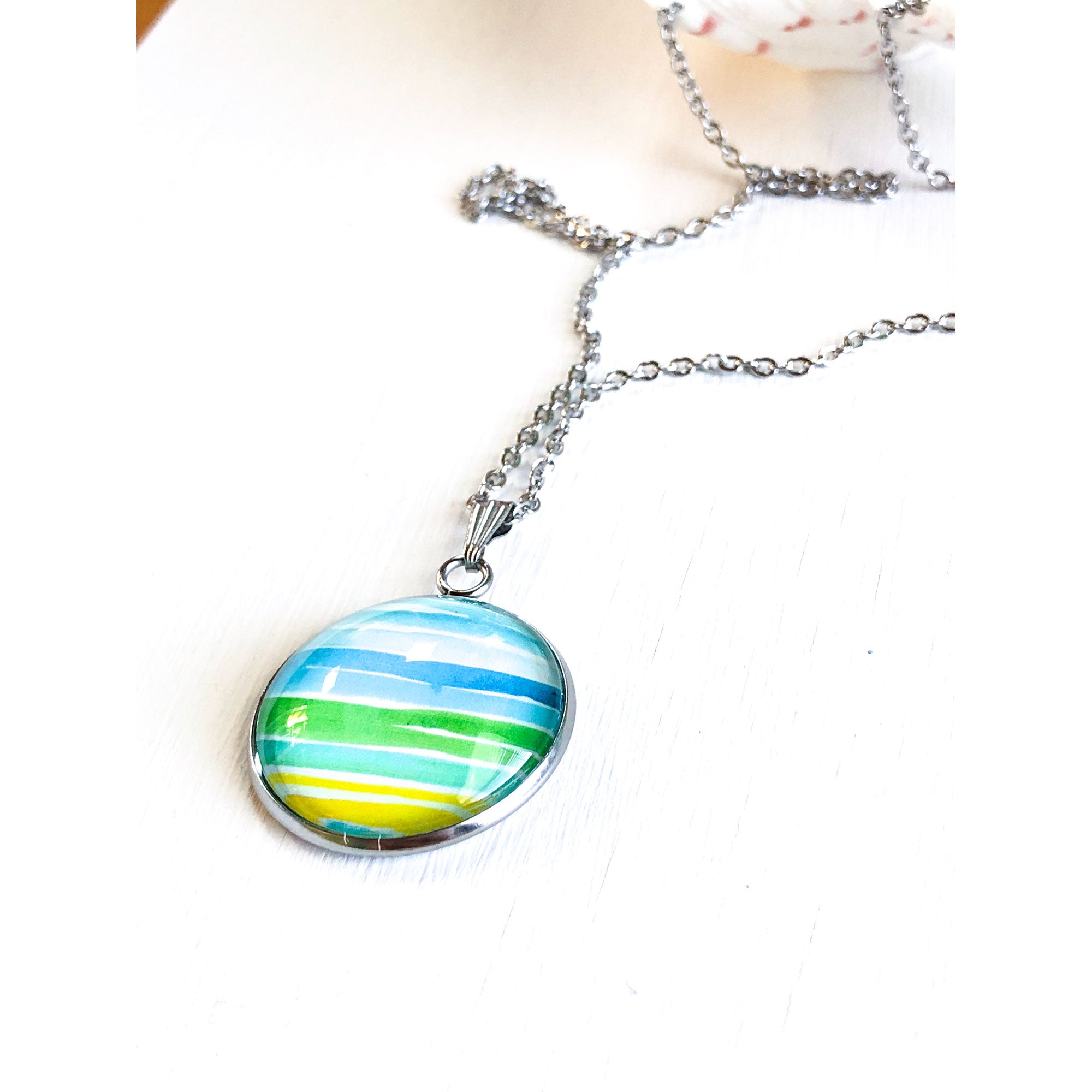 Handcrafted Watercolor Art Necklace