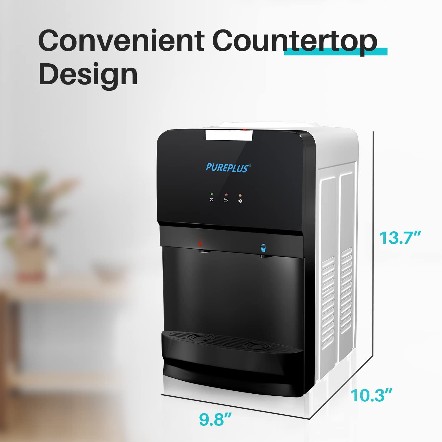 Top-Loading Countertop Water Cooler Dispenser with Hot & Cold, Child Safety Lock