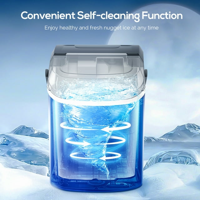 KISSAIR Nugget Ice Maker - Sleek, Portable, and Efficient