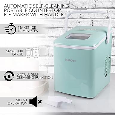 Portable Electric Ice Maker Machine with Aqua Handle