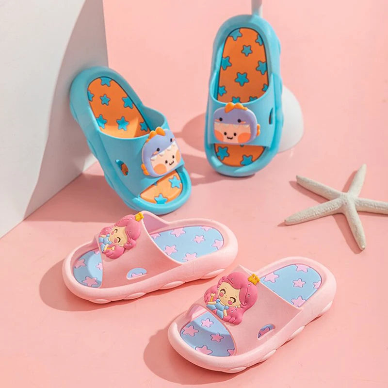 Cute Cartoon Non-Slip Kids Slippers for Summer Comfort