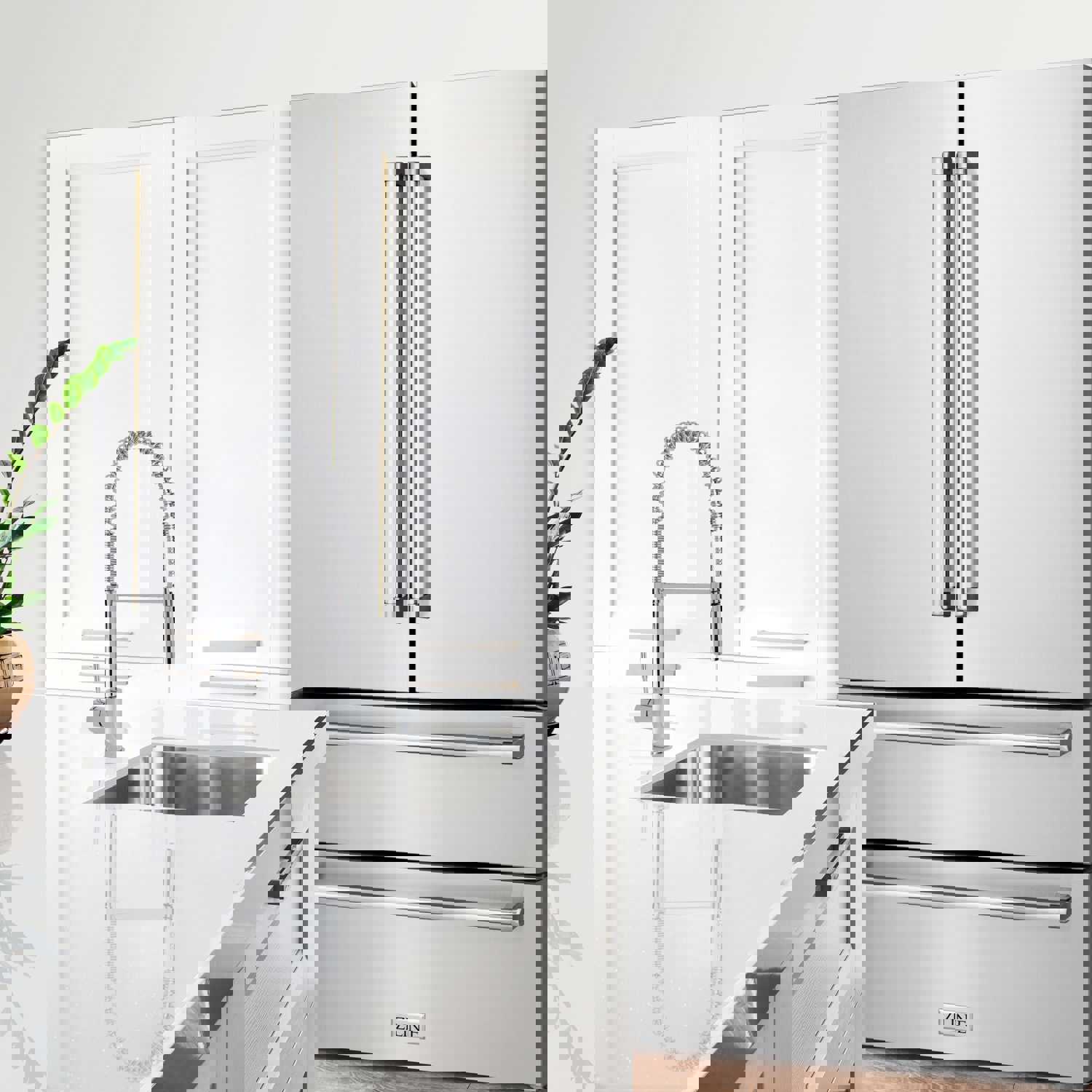 ZLINE 36-Inch Counter-Depth French Door Refrigerator with Ice Maker