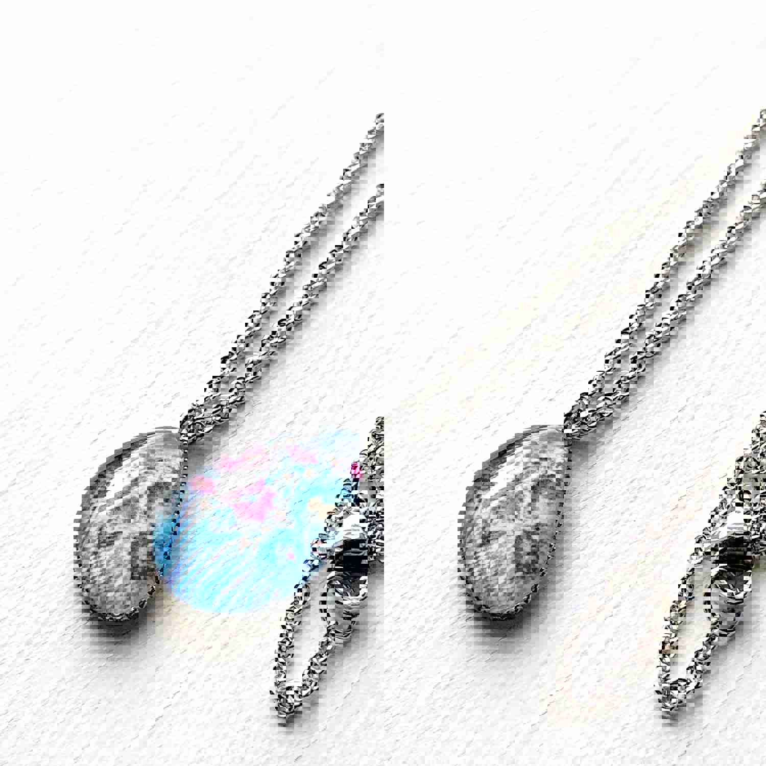 Handcrafted Pastel Floral III Stainless Steel Teardrop Jewelry Set