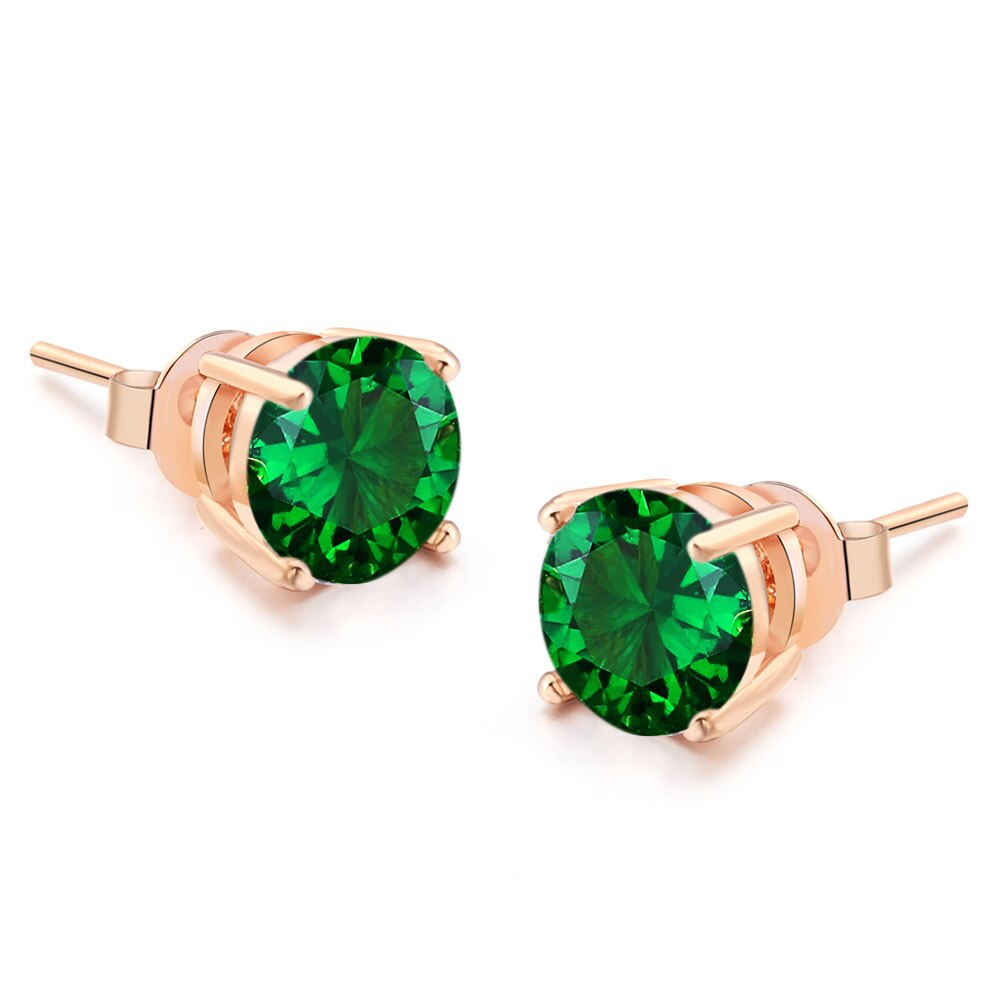 Glamorous Round CZ Stud Earrings for Women, Trendy 2023 Fashion Jewelry